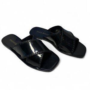 JACK ROGERS Sloane X Band Jelly Sandals, Black, Sz 7, NEW IN BOX